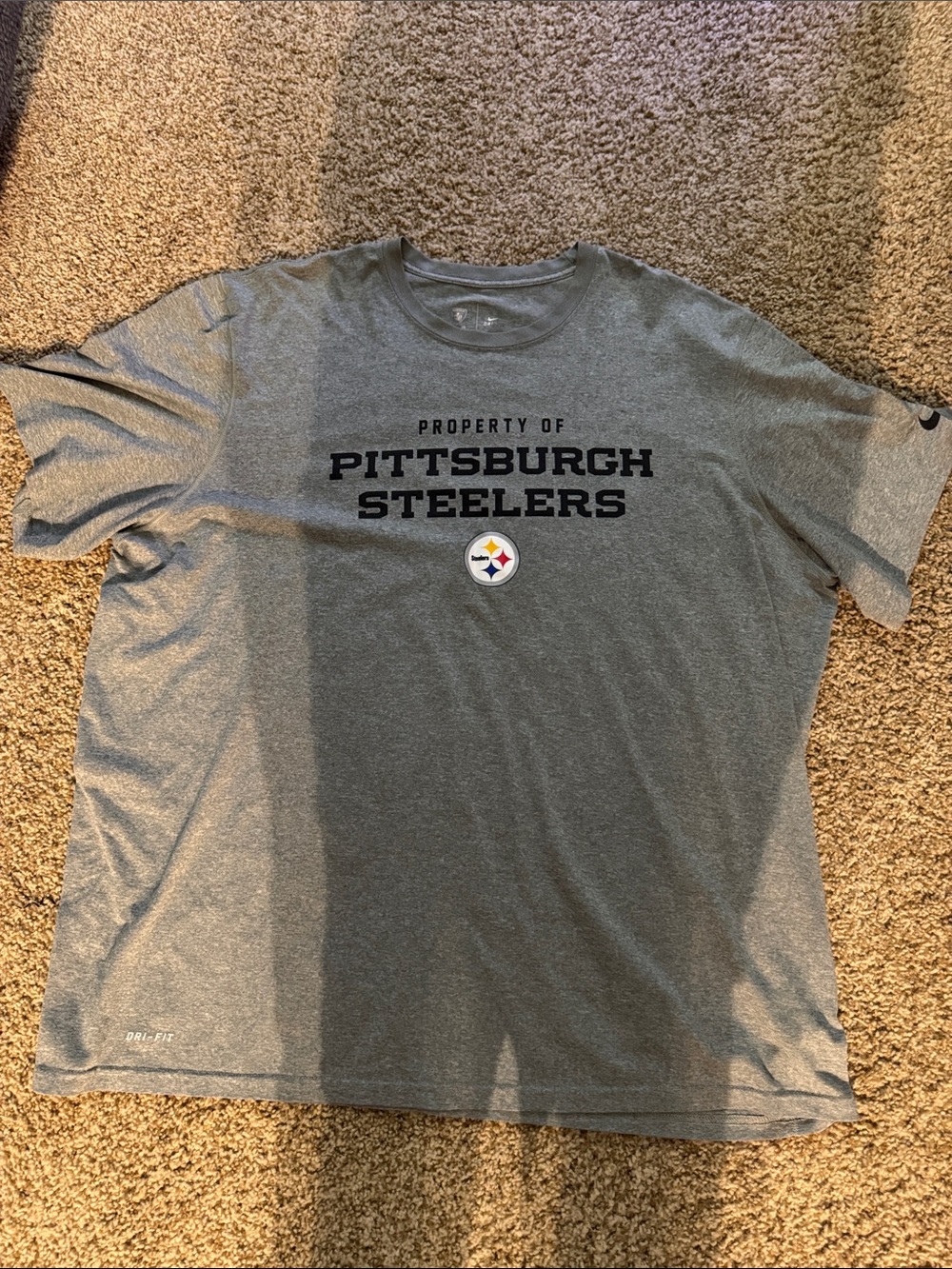 Nike Gray Pittsburgh Steelers Short Sleeve Logo Tee